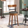 Costway 25.5'' BarStool Swivel Counter Height Kitchen Dining Bar Chair W/Rubber Wood Legs