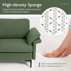 Costway Modern Loveseat Fabric 2-Seat Sofa Couch For Small Space W/Metal Legs Army -Costway GUEST 32c0b90c 633b 4990 801e e62fe1c64d77