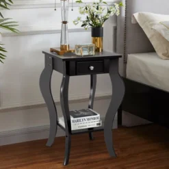 Costway 2PCS End Table Accent Side Table Nightstand W/ Drawer & Bottom Shelf 16 Costway 2PCS End Table Accent Side Table Nightstand W/ Drawer & Bottom Shelf -Costway GUEST 32df0e1d 2008 4302 9d3a 2830482445f7