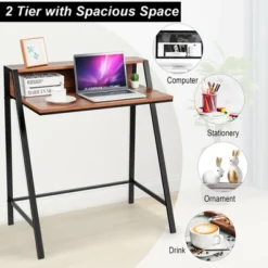 Costway 2 Tier Computer Desk PC Laptop Table Study Writing Home Office Workstation 16 Costway 2 Tier Computer Desk PC Laptop Table Study Writing Home Office Workstation -Costway GUEST 32e32b14 bd11 4522 ad41 7de4d589f728