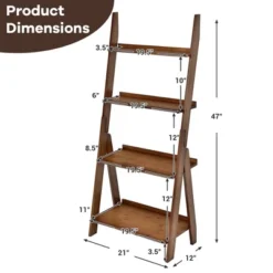 Costway 4 Tiers Bamboo Ladder Shelf Bookcase Storage Organizer Plant Flower Stand 15 Costway 4 Tiers Bamboo Ladder Shelf Bookcase Storage Organizer Plant Flower Stand -Costway GUEST 3320e52d 5231 49d7 82aa e4f710078854