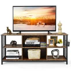 Costway 3-Tier TV Stand For TV's Up To 65'' Entertainment Media Center W/Storage Basket -Costway GUEST 3334ecfe 6649 4705 8e78 c62cd18aac48