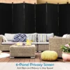 Costway 6-Panel Folding Room Divider 6FT Rolling Privacy Screen With Lockable Wheels Black/Brown/Grey/White -Costway GUEST 3377af0b 604c 4f58 a090 edcbac69e39d