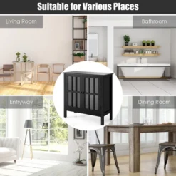 Costway Storage Buffet Cabinet Glass Door Sideboard Console Table Server 17 Costway Storage Buffet Cabinet Glass Door Sideboard Console Table Server -Costway GUEST 339c763e ceb1 446f 9174 ef7ce7f50c9c