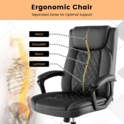 Costway Adjustable Office Desk Chair Ergonomic Executive Chair With Padded Headrest Armrest -Costway GUEST 33f4f2e3 e4cb 4ca9 bdcf 423175bd6e50
