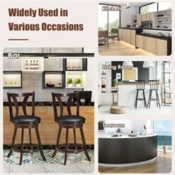 Costway Set Of 4 Swivel Bar Stool 24'' Counter Height Leather Padded Dining Kitchen Chair -Costway GUEST 340b28a0 4027 4c78 bc5a cb0c2359bcc1