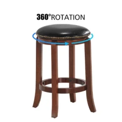 Costway 24'' Swivel Bar Stool Leather Padded Dining Kitchen Pub Bistro Chair Backless -Costway GUEST 3419a810 d34e 4bf7 b698 0cd658ac6b7b