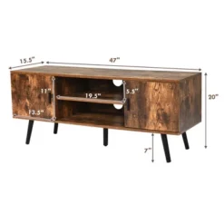 Costway Industrial TV Stand Entertainment Center For TV's Up To 55" W/ Storage Cabinets -Costway GUEST 34249e10 434d 4c70 8dd2 681364a8ea89