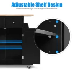 Costway Rolling Kitchen Island Utility Trolley Cabinet Storage Spice Towel Rack -Costway GUEST 352aa105 2522 434c 889e 95b5d9489199