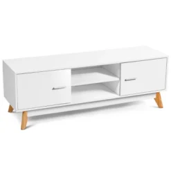 Costway TV Stand Entertainment Center Console Cabinet Stand 2 Doors Shelves White -Costway GUEST 353d6373 3509 42e8 9b91 43db1fd161a3