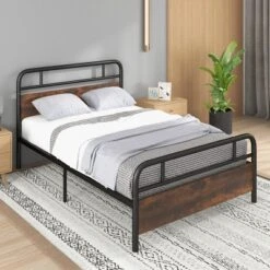 Costway Metal Platform Bed Frame Industrial Headboard Mattress Foundation -Costway GUEST 35437fd0 81df 4fb7 9fe2 06b3781add61