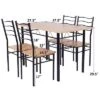Costway 5 Piece Dining Table Set 29.5" With 4 Chairs Wood Metal Kitchen Breakfast Furniture Brown -Costway GUEST 358289ff 4012 4ec5 9b60 b71ca7d91c2c