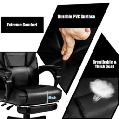 Costway Massage Gaming Chair Reclining Racing Computer Office Chair With Footrest White BlackBlueRed -Costway GUEST 35bd0748 5c2d 4dd6 ba64 6ea7245263b9