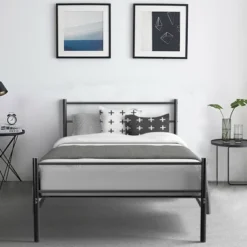 Costway Twin Size Metal Bed Frame Platform Mattress Foundation W/ Headboard Black -Costway GUEST 36094b10 7cd0 4d7c 8dd8 a252b70ff8d0