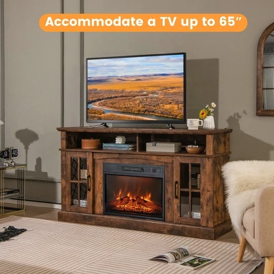 Costway 58" Fireplace TV Stand W/ 1400W Electric Fireplace For TVs Up To 65 Inches 4 Costway 58" Fireplace TV Stand W/ 1400W Electric Fireplace For TVs Up To 65 Inches - Image 2