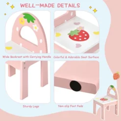 Costway Kids Vanity Princess Makeup Dressing Table Chair Set W/ Tri-fold Mirror Pink -Costway GUEST 36465cf7 321c 4304 97ef 1840aadf60e8