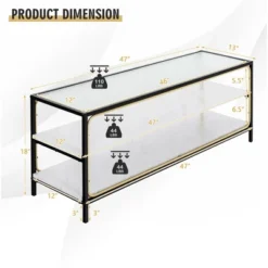 Costway 3-Tier TV Stand Entertainment Center For TV's Up To 50'' W/ Tempered Glass Top 13 Costway 3-Tier TV Stand Entertainment Center For TV's Up To 50'' W/ Tempered Glass Top -Costway GUEST 36791d41 9932 434c ba69 71e101f72671