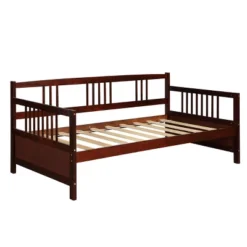 Costway Twin Size Wooden Slats Daybed Bed Sofa Support Platform Sturdy W/Rails White/Cherry -Costway GUEST 368020f4 8c23 42f2 abde ab0fcad0ae20