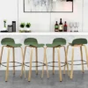 Costway Modern Set Of 4 Barstools 30inch Pub Chairs W/Low Back & Metal Legs Green -Costway GUEST 36844a32 7502 43a0 9327 c2b1b5a2507d