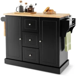 Costway Kitchen Island On Wheels Rolling Utility Cart Drawers Cabinets Spice Rack Black/White 22 Costway Kitchen Island On Wheels Rolling Utility Cart Drawers Cabinets Spice Rack Black/White -Costway GUEST 36bbdce3 68f6 475c 80fe ff64ed9fd946