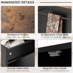 Costway Kitchen Island Cart Rolling Storage Cabinet W/ Drawer & Spice Rack Shelf -Costway GUEST 36bc2479 c186 4c23 a4a9 ed9d9add75b8