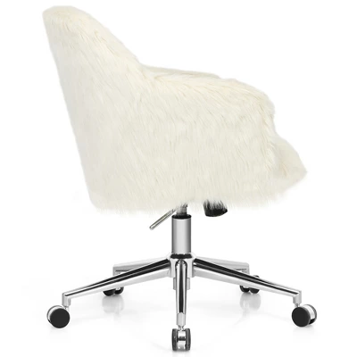 Costway Synthetic Swivel Office Chair Adjustable Task Chair Fluffy Vanity Chair 11 Costway Synthetic Swivel Office Chair Adjustable Task Chair Fluffy Vanity Chair - Image 9