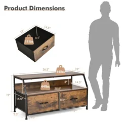 Costway Dresser TV Stand Media Console Table Organizer W/2 Storage Drawer & Open Shelves -Costway GUEST 373d2cb8 54ae 4c70 b1d1 e5fbbb7b4b06