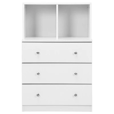Costway 3 Drawer Dresser W/ Cubbies Storage Chest For Bedroom Living Room White/Black/Grey 6 Costway 3 Drawer Dresser W/ Cubbies Storage Chest For Bedroom Living Room White/Black/Grey - Image 4