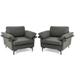 Costway Set Of 2 Fabric Accent Armchair Upholstered Single Sofa W/ Metal Legs -Costway GUEST 375b74d7 d20d 4e0c 8331 884656fc7d2b