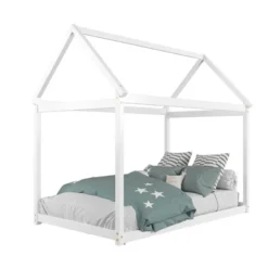 Costway Twin House Bed Wood Frame W/ Roof For Kids Toddler No Box Spring -Costway GUEST 37615338 6a17 4f47 819a 1a94c426d873