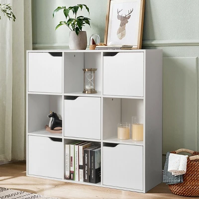 Costway 9 Cube Bookcase Cabinet Wood Bookcase Storage Shelves Room Divider Organization 7 Costway 9 Cube Bookcase Cabinet Wood Bookcase Storage Shelves Room Divider Organization - Image 5