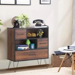 Costway Sideboard Storage Cabinet Multipurpose Display Unit W/Metal Leg & Drawers Walnut 15 Costway Sideboard Storage Cabinet Multipurpose Display Unit W/Metal Leg & Drawers Walnut -Costway GUEST 3825322c a0c5 45b3 85f2 fec6102b6a72