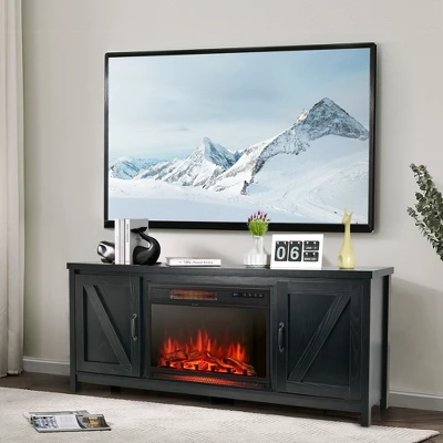 Costway 59'' Fireplace TV Stand W/ 25'' 1350W Electric Fireplace Heater Remote Control 5 Costway 59'' Fireplace TV Stand W/ 25'' 1350W Electric Fireplace Heater Remote Control - Image 3