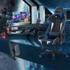 Costway Z-Shaped Racing Style Desk & Massage Gaming Chair Set For Home Office
