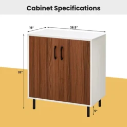 Costway 2-Door Sideboard Buffet Storage Cabinet Kitchen Cupboard With Adjustable Shelf -Costway GUEST 38a190e5 85ea 401d b746 2d7c35bc300f