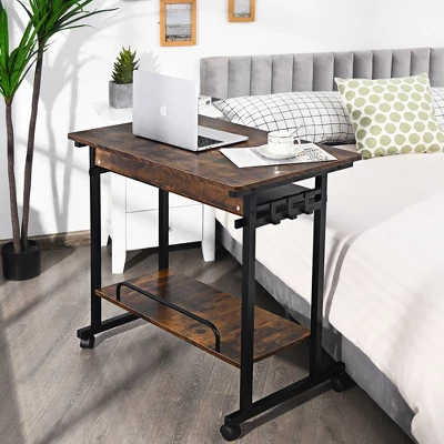 Costway Computer Desk Rolling Laptop Cart Writing Workstation W/ Keyboard Tray 4 Costway Computer Desk Rolling Laptop Cart Writing Workstation W/ Keyboard Tray - Image 2