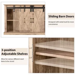 Costway 55'' Sliding Barn Door TV Stand Entertainment Media Console W/ Adjustable Shelf -Costway GUEST 391e70c2 3387 48c7 b3bf 33ffc4003b8d