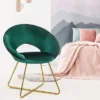 Costway Modern Velvet Accent Chair Upholstered Vanity Chair W/Golden Metal Leg PinkDark GreenGrey 2 Costway Modern Velvet Accent Chair Upholstered Vanity Chair W/Golden Metal Leg PinkDark GreenGrey -Costway GUEST 393fc127 8501 47fa 9295 d1c35e220e9d