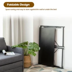 Costway Folding Computer Desk Writing Study Table W/6 Hooks Home Office BlackRustic BrowBrown Natural -Costway GUEST 3958453d e8e9 4959 87b4 6458f7fe9f61