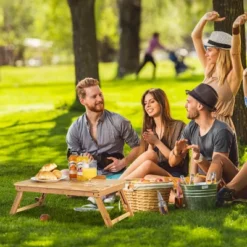 Costway Bamboo Laptop Desk Adjustable Folding Bed Tray W/Drawer Heat Dissipation -Costway GUEST 397dc761 46bf 4fb1 9b6e a0f68fb67496