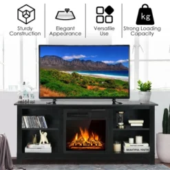 Costway 58'' 2-Tier Fireplace TV Stand W/18'' 1500W Electric Fireplace 65'' -Costway GUEST 39a01f06 da1e 4edf b583 9c29ca8db554