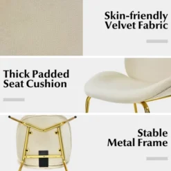 Costway Set Of 2 Velvet Accent Chairs Dining Side Chairs W/Gold Metal Legs Pink/Beige/Green/Grey 22 Costway Set Of 2 Velvet Accent Chairs Dining Side Chairs W/Gold Metal Legs Pink/Beige/Green/Grey -Costway GUEST 3a0e5f74 bed4 480d a89a 07057e12e1ca