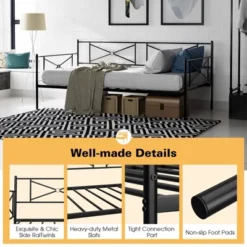 Costway Metal Daybed Frame Twin Size Slat Support Mattress Foundation Living Room WhiteBlackSilver -Costway GUEST 3a41ba97 f476 44f6 badb 850dd9ac1029