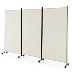 Costway 3-Panel Folding Room Divider 6Ft Rolling Privacy Screen WithLockable Wheels Black/Brown/Grey/White -Costway GUEST 3a41e8bd 46d1 4dd7 bd79 f6ac6b360641