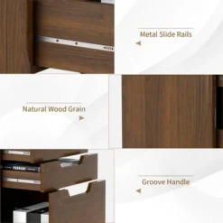 Costway 3 Drawer Rolling File Cabinet W/ Wheels Vertical Printer Stand Walnut -Costway GUEST 3a64c881 e920 4075 8a69 e426d96c577c