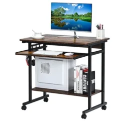 Costway Computer Desk Rolling Laptop Cart Writing Workstation W/ Keyboard Tray 19 Costway Computer Desk Rolling Laptop Cart Writing Workstation W/ Keyboard Tray -Costway GUEST 3a8e6ac5 3c43 4ae9 ab08 9fda78e4a92f