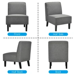 Costway Accent Chair Armless Fabric Sofa Living Room Furniture Gray 17 Costway Accent Chair Armless Fabric Sofa Living Room Furniture Gray -Costway GUEST 3aa95988 7d20 4af7 a823 4fdb6720dd96