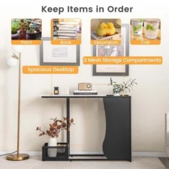 Costway 43.5'' Console Table With Faux Marble Top & 2 Storage Compartments Entryway Hallway -Costway GUEST 3ae4a6e4 ab50 431b 9ed8 ba26afcd3642