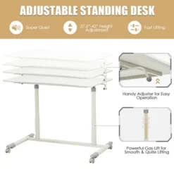 Costway Height Adjustable Computer Desk Sit To Stand Rolling Notebook Table Portable -Costway GUEST 3b725b16 fc14 430f 8fa8 a64950cf4b34