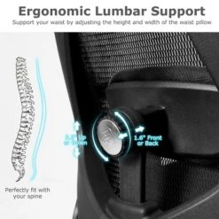 High Back Mesh Office Chair Adjustable Lumbar Support&Headrest Home Study Black -Costway GUEST 3b765b74 5cd9 4c14 8384 2ee46af70d28